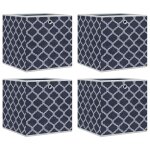 Vidaxl botes de rangement pliables 4pcs bleu 32x32x32cm tissu intiss