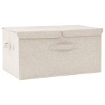 Vidaxl bo�te de rangement tissu 50x30x25 cm cr�me