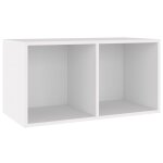 Vidaxl bo�te de rangement vinyles blanc 71x34x36 cm bois d'ing�nierie