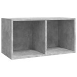 Vidaxl bo�te de rangement de vinyles gris b�ton 71x34x36 cm