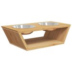 Vidaxl bols surlevs pour chiens 35, 5x18x10, 5 cm bambou