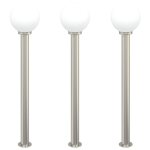 Vidaxl bornes lumineuses lot de 3 120 cm acier inoxydable ip44