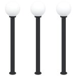 Vidaxl borne lumineuse lot de 3 120 cm noire ip44
