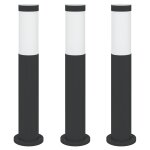 Vidaxl borne lumineuse lot de 3 50 cm acier inoxydable ip44
