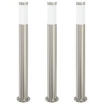 Vidaxl borne lumineuse 3 pcs 80 cm acier inoxydable ip44
