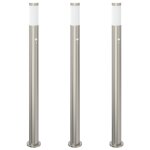 Vidaxl bornes lumineuses avec d�tecteur lot de 3 110 cm acier inoxydable ip44