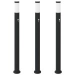 Vidaxl bornes lumineuses avec d�tecteur lot de 3 110 cm acier inoxydable ip44