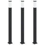 Vidaxl bornes lumineuses avec d�tecteur lot de 3 110 cm noir ip44
