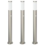 Vidaxl bornes lumineuses avec d�tecteur lot de 3 80 cm ip44