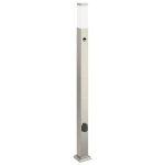 Vidaxl borne lumineuse avec d�tecteur et prise 110 cm acier inoxydable ip44