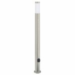 Vidaxl borne lumineuse avec d�tecteur et prise 110 cm acier inoxydable ip44