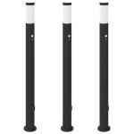 Vidaxl bornes lumineuses avec d�tecteur et prise lot de 3 110 cm acier inoxydable ip44