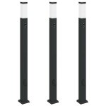 Vidaxl bornes lumineuses avec d�tecteur et prise lot de 3 110 cm noir ip44