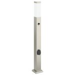 Vidaxl borne lumineuse avec d�tecteur et prise 80 cm acier inoxydable ip44