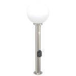 Vidaxl borne lumineuse avec d�tecteur et prise 80 cm acier inoxydable ip44