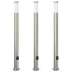 Vidaxl borne lumineuse avec sortie lot de 3 110 cm acier inoxydable ip44