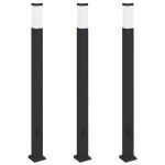 Vidaxl borne lumineuse avec sortie lot de 3 110 cm noire ip44