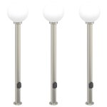 Vidaxl bornes lumineuses avec sortie lot de 3 120 cm acier inoxydable ip44