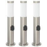 Vidaxl bornes lumineuses avec sortie lot de 3 50 cm acier inoxydable ip44
