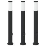 Vidaxl bornes lumineuses avec sortie lot de 3 80 cm acier inoxydable ip44