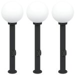Vidaxl bornes lumineuses avec sortie lot de 3 80 cm noir ip44