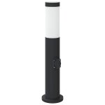 Vidaxl borne lumineuse avec sortie 50 cm en acier inoxydable ip44
