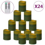 Vidaxl bougies  led sans flamme 24 pcs avec tlcommande blanc chaud