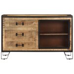 Vidaxl buffet 100x31x60 cm bois de manguier massif brut