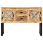 Vidaxl buffet 110x30x74 cm bois de manguier brut