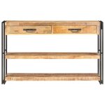 Vidaxl buffet 120x30x75 cm bois de manguier massif brut