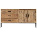 Vidaxl buffet 140x35x75 cm bois de manguier massif