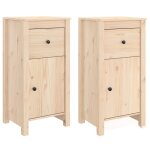 Vidaxl buffets 2 pcs 40x35x80 cm bois massif de pin