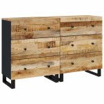 Vidaxl buffets 2 pcs 60x33x75 cm bois de manguier brut