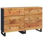 Vidaxl buffets 2 pcs 60x33x75 cm bois massif d'acacia