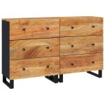 Vidaxl buffets 2 pcs 60x33x75 cm bois massif d'acacia