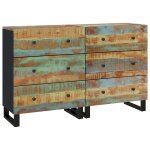 Vidaxl buffets 2 pcs 60x33x75 cm bois massif de r�cup�ration