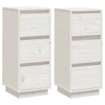 Vidaxl buffets 2 pcs blanc 32x34x75 cm bois massif de pin