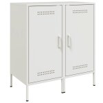 Vidaxl buffets 2 pcs blanc 36x39x79 cm acier