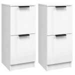 Vidaxl buffets 2 pcs blanc brillant 30x30x70 cm bois d'ing�nierie