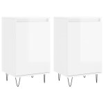 Vidaxl buffets 2 pcs blanc brillant 40x35x70 cm bois d'ing�nierie