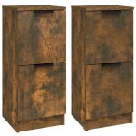 Vidaxl buffets 2 pcs ch�ne fum� 30x30x70 cm bois d'ing�nierie