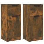Vidaxl buffets 2 pcs ch�ne fum� 30x30x70 cm bois d'ing�nierie