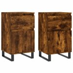 Vidaxl buffets 2 pcs ch�ne fum� 40x35x70 cm bois d'ing�nierie