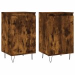 Vidaxl buffets 2 pcs ch�ne fum� 40x35x70 cm bois d'ing�nierie
