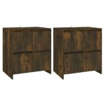 Vidaxl buffets 2 pcs ch�ne fum� 70x41x75 cm bois d'ing�nierie