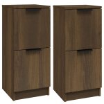 Vidaxl buffets 2 pcs chêne marron 30x30x70 cm bois d'ingénierie Vidaxl buffets 2 pcs chêne marron 30x30x70 cm bois d'ingénierie