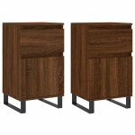 Vidaxl buffets 2 pcs ch�ne marron 40x35x70 cm bois d'ing�nierie