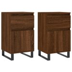 Vidaxl buffets 2 pcs chêne marron 40x35x70 cm bois d'ingénierie Vidaxl buffets 2 pcs chêne marron 40x35x70 cm bois d'ingénierie