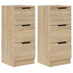 Vidaxl buffets 2 pcs ch�ne sonoma 30x30x70 cm bois d'ing�nierie