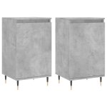 Vidaxl buffets 2 pcs gris b�ton 40x35x70 cm bois d'ing�nierie